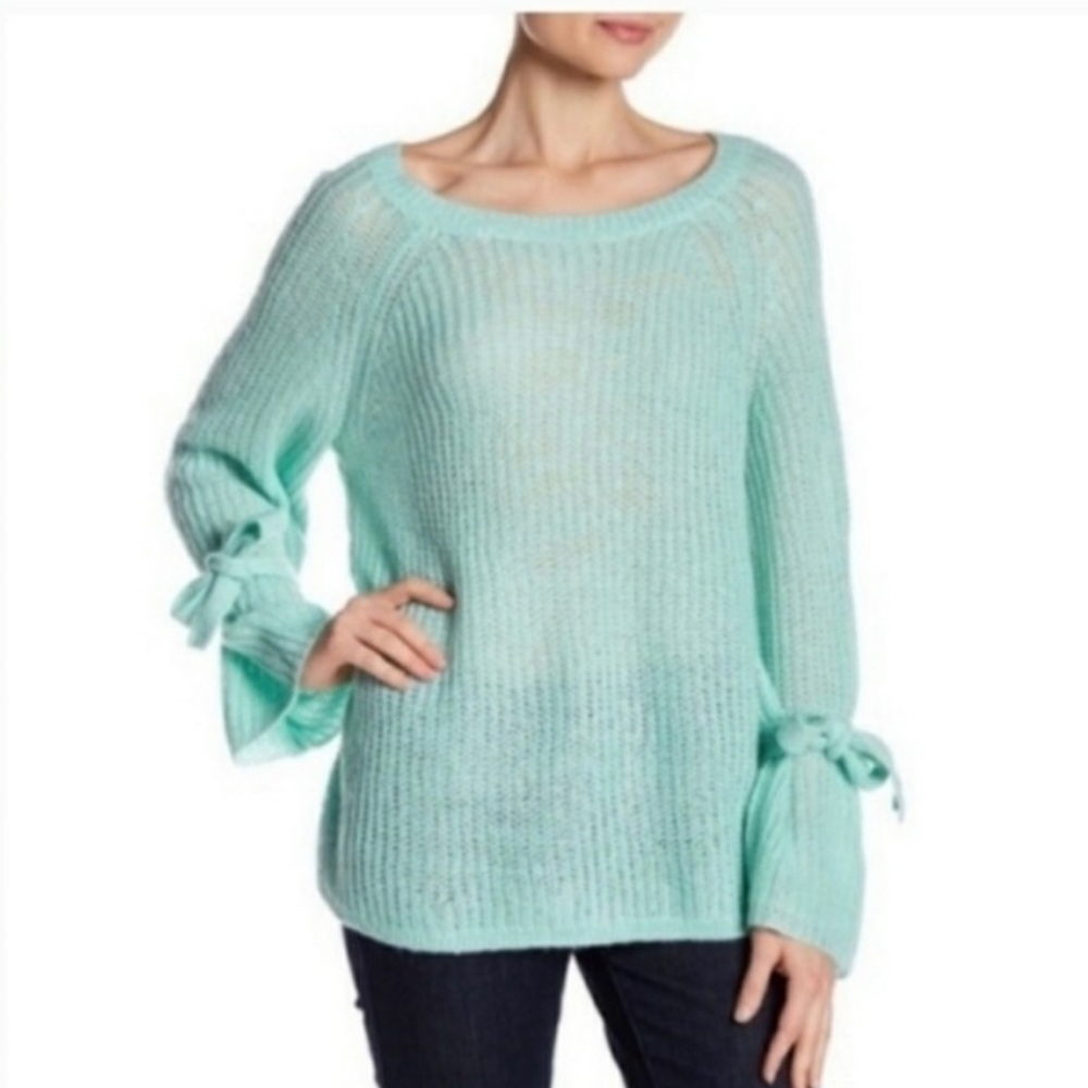 PROJECT NAADAM Open Knit‎ Tied Bell Sleeve Sweater